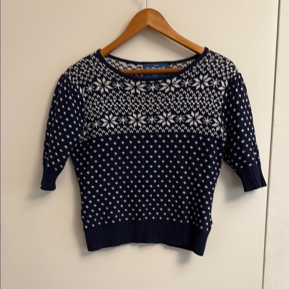 Navy Blue Patterned Women's Sweater